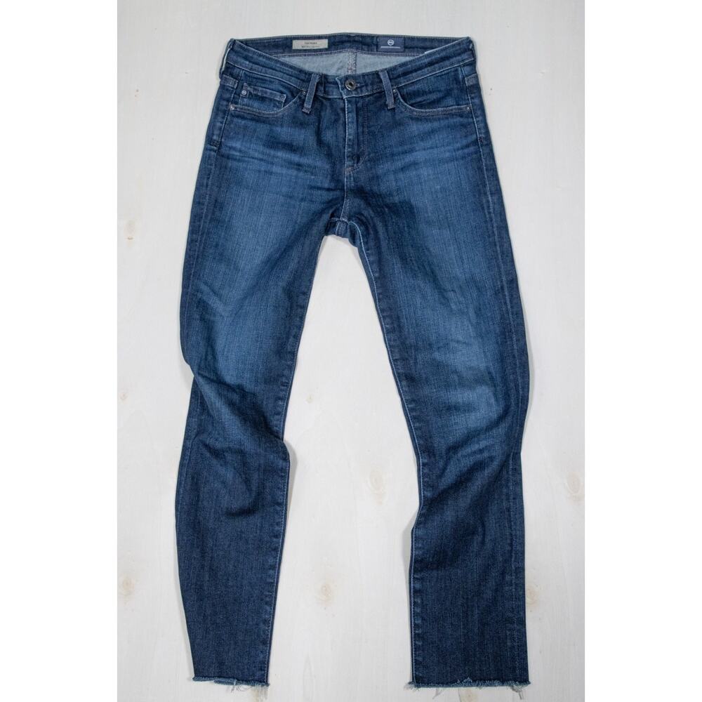 AG Adriano Goldschmied The Prima Mid-Rise Cigarette Leg Dark Wash Jeans Sz 27x32